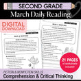 Load image into Gallery viewer, Printable Second Grade March Daily Reading
