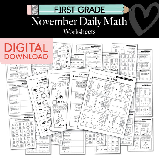 Printable First Grade November Daily Math