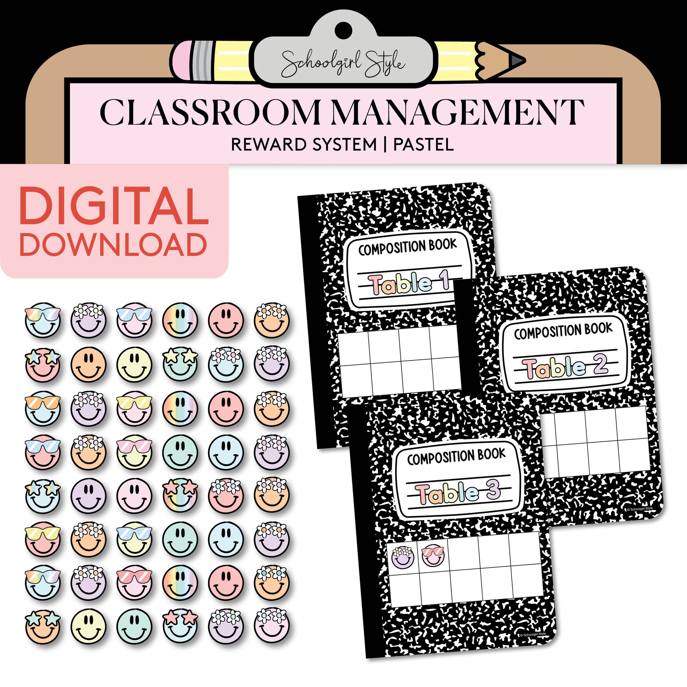 Printable Pastel Table Reward System – Classroom Behavior Management Tool