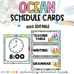 Editable Daily Schedule Cards | Ocean Themed | Ocean Classroom Decor