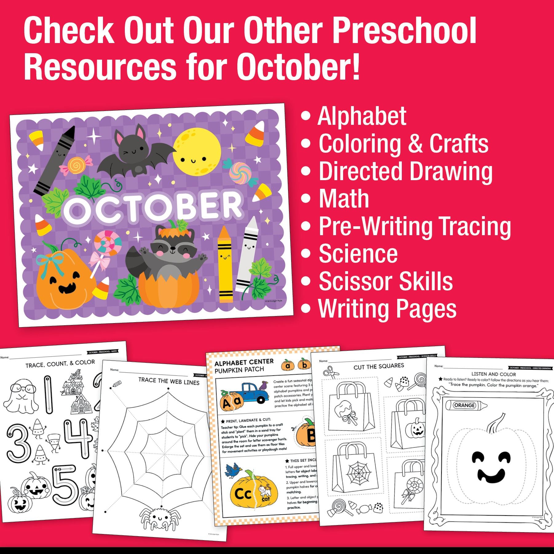Printable Preschool October Letter of the Week