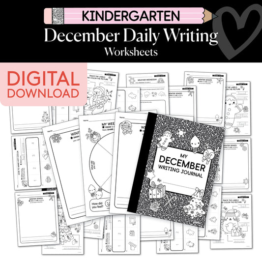 Printable Kindergarten December Daily Writing