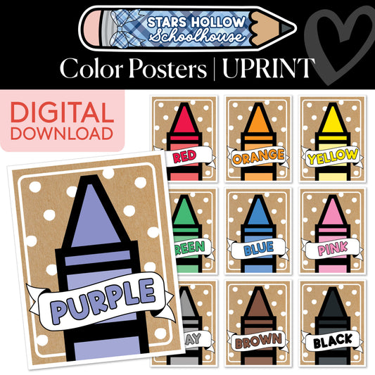Printable Cozy Color Posters | School in Stars Hollow