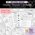 Load image into Gallery viewer, Printable Second Grade October Thematic Unit Bundle
