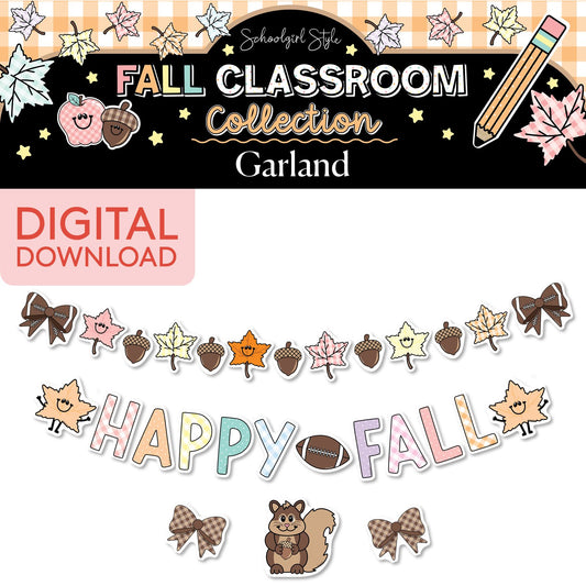 Printable Pastel Happy Fall Garland