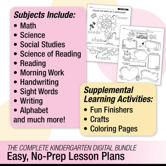 Printable Kindergarten May Thematic Unit Bundle