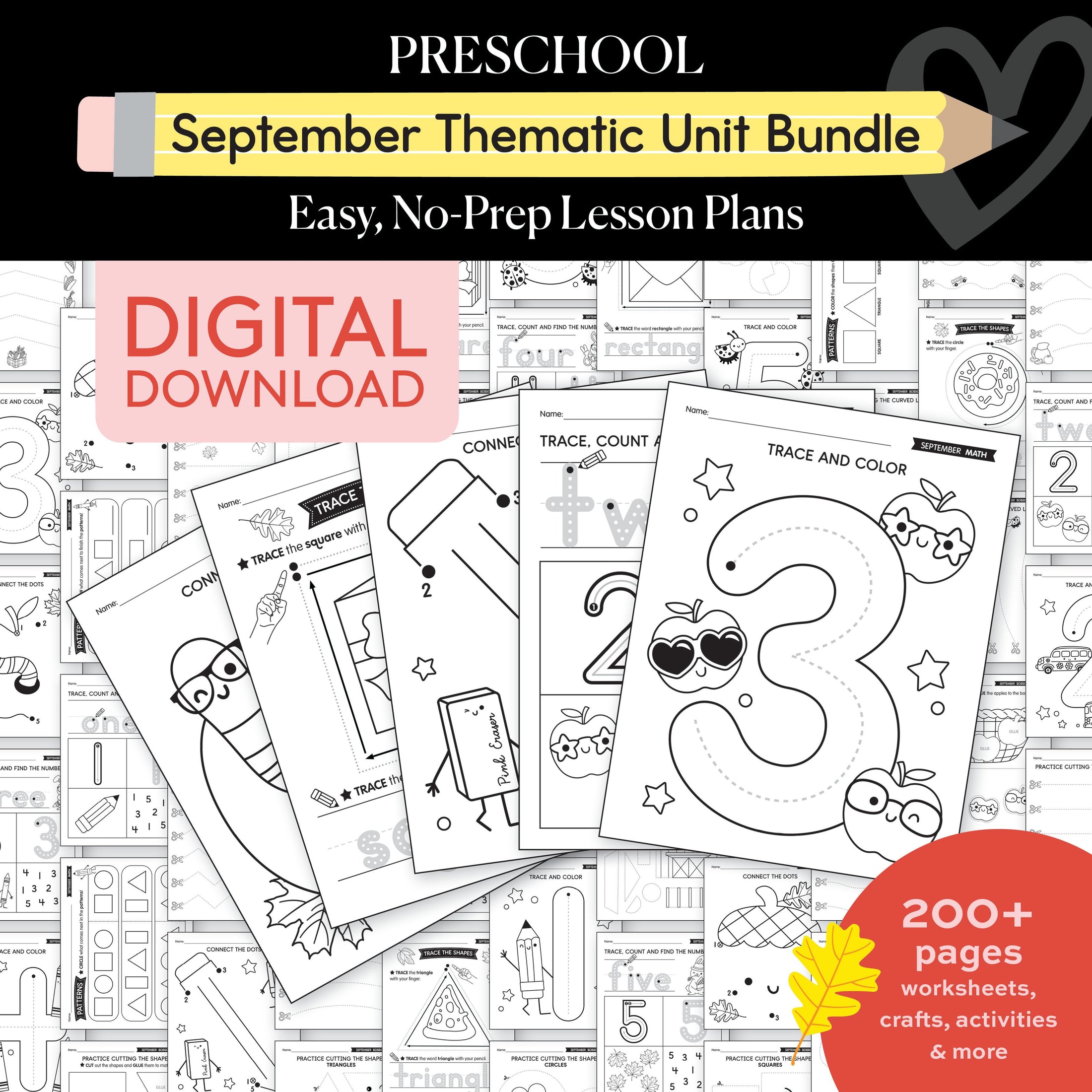 Preschool September Thematic Unit Bundle