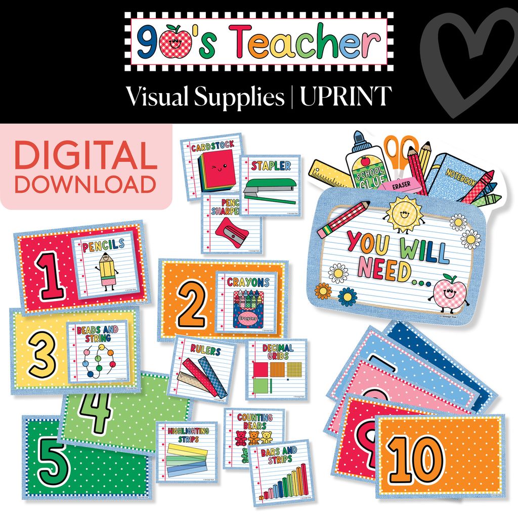 Printable Retro Visual Supplies | 90s Teacher