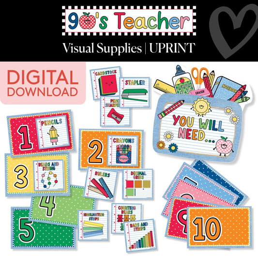 Printable Retro Visual Supplies | 90s Teacher
