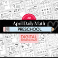 Load image into Gallery viewer, Printable Preschool April Daily Math
