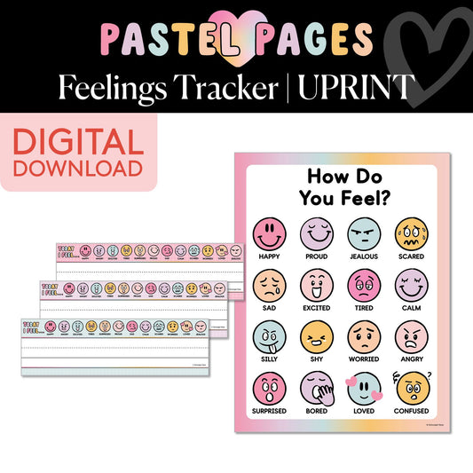 Printable Boho Pastel Feelings Tracker | Pastel Pages