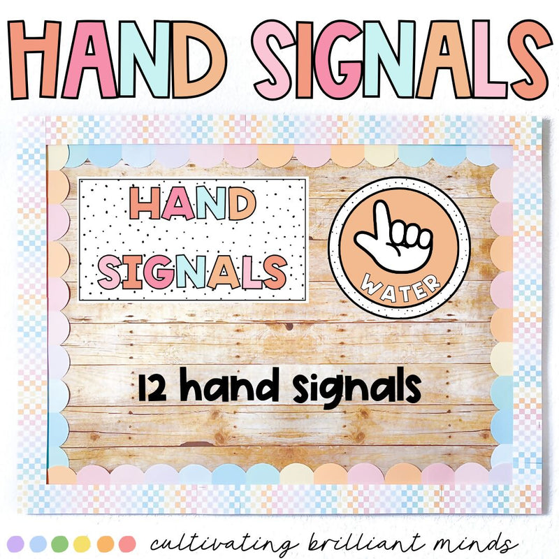Just Peachy Hand Signal Posters | Calm Peach | Classroom Decor