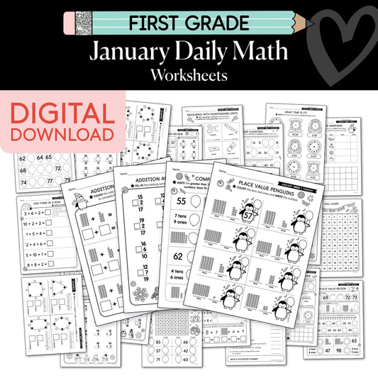 Printable First Grade January Daily Math