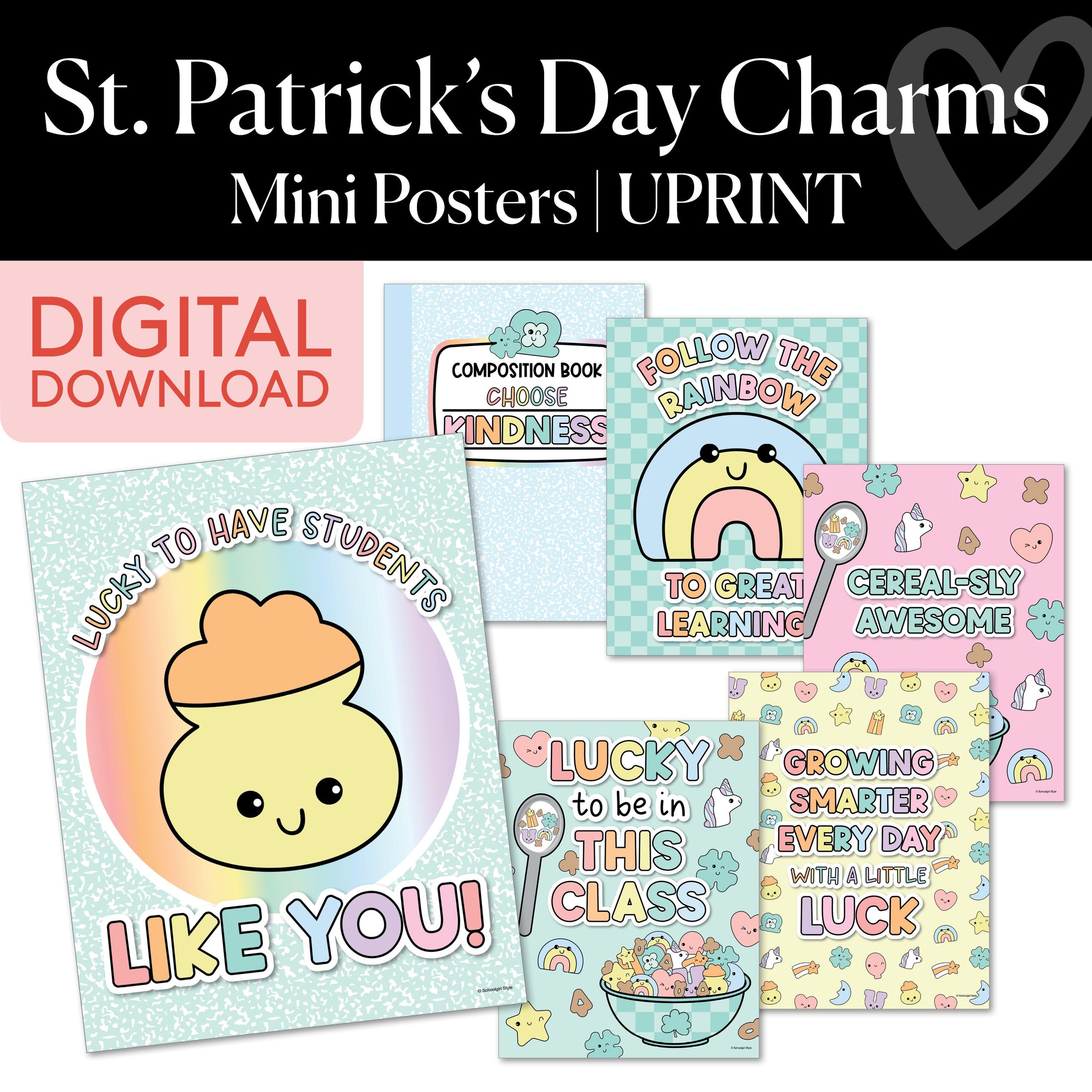 Printable March Mini Posters | St. Patrick's Day Charms