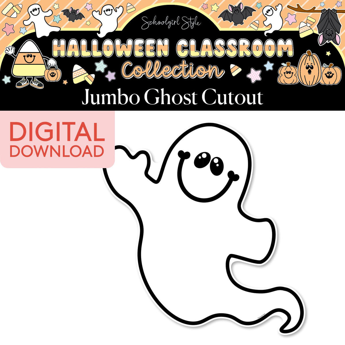 Printable Pastel Halloween Ghost Jumbo Cutout