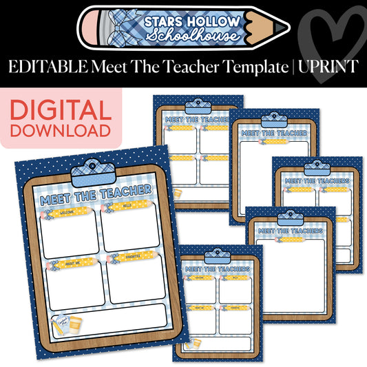 Printable Cozy Editable Meet the Teacher Template | School in Stars Hollow