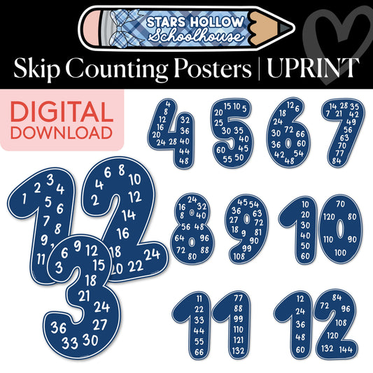 Printable Cozy Skip Counting Posters | School in Stars Hollow
