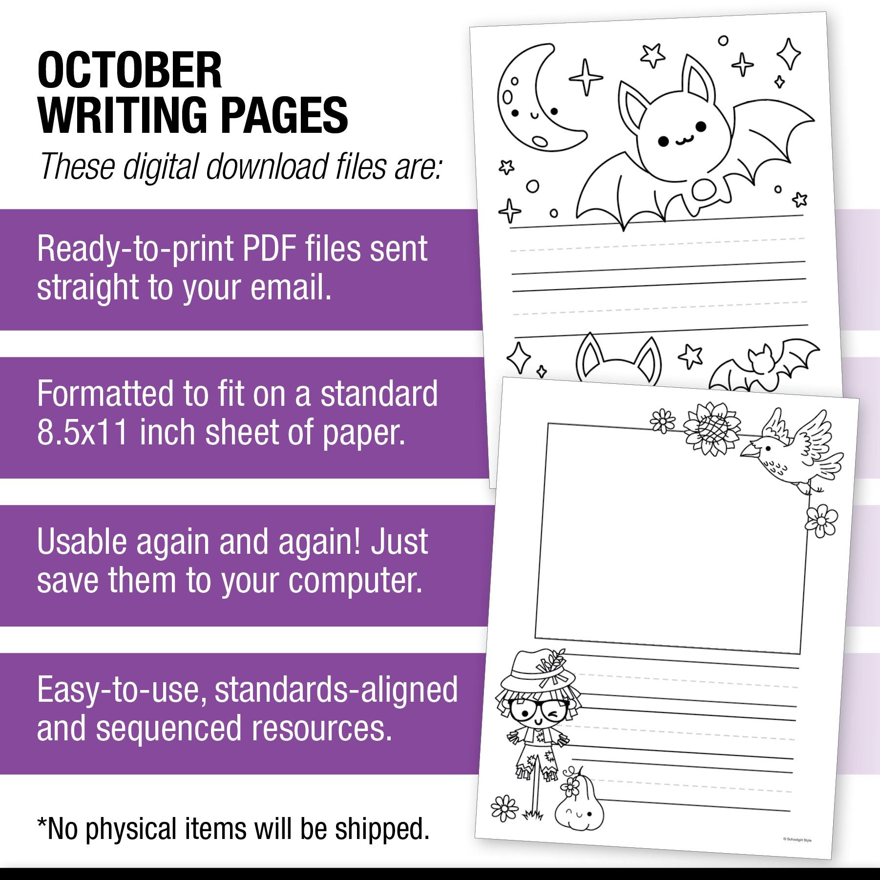Printable October Writing Pages