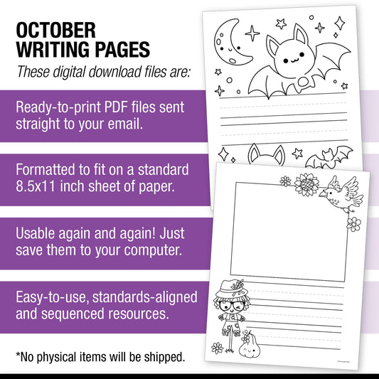 Printable October Writing Pages