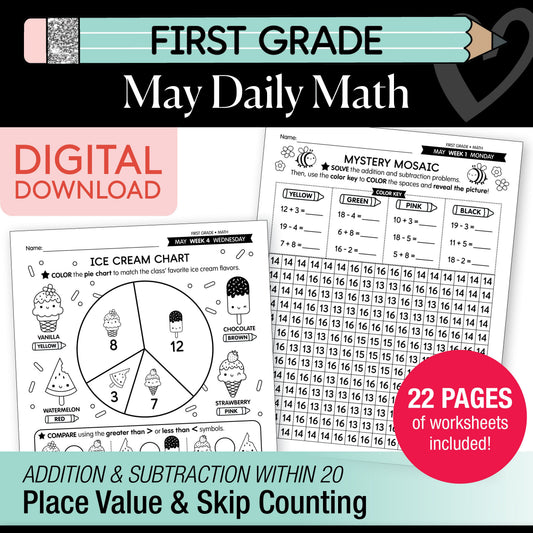 Printable First Grade May Daily Math