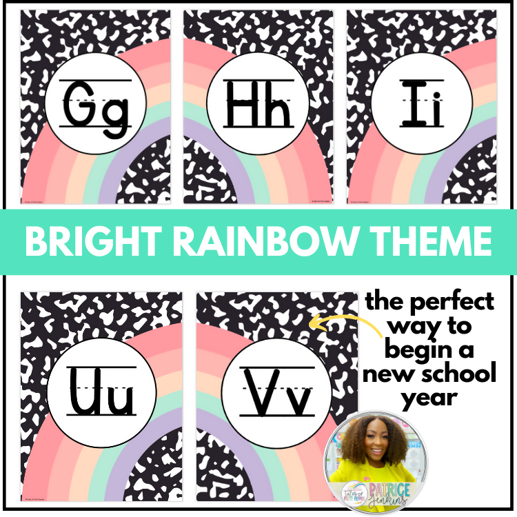Bright Rainbow Alphabet Print Posters
