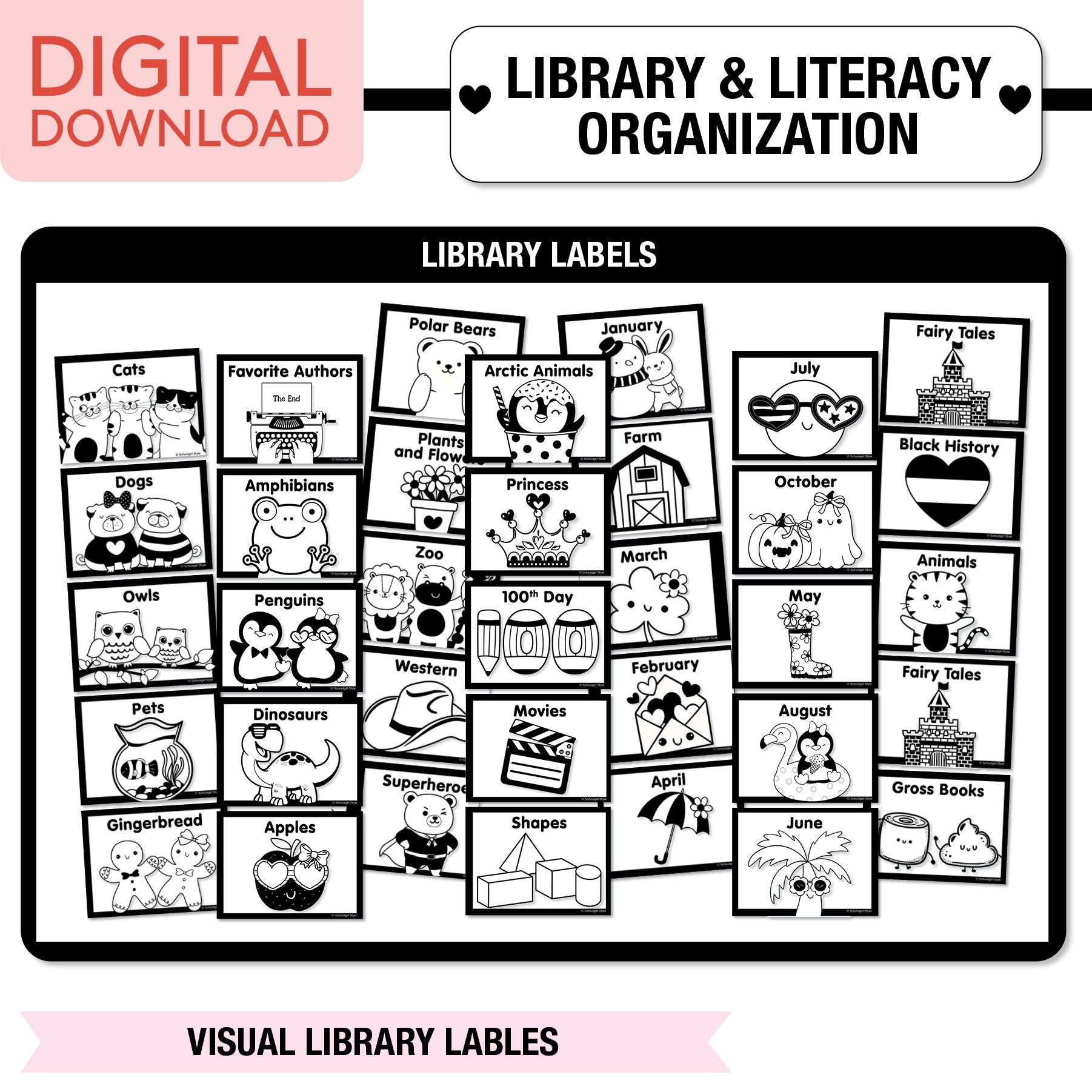 Printable Ultimate Black and White Classroom Management and Organization Bundle