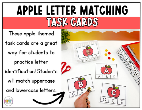 Apple Letter Matching Task Cards Preview 1