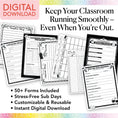 Load image into Gallery viewer, Printable Bright Editable Substitute Teacher Bin and Forms | Emotional Rollercoaster

