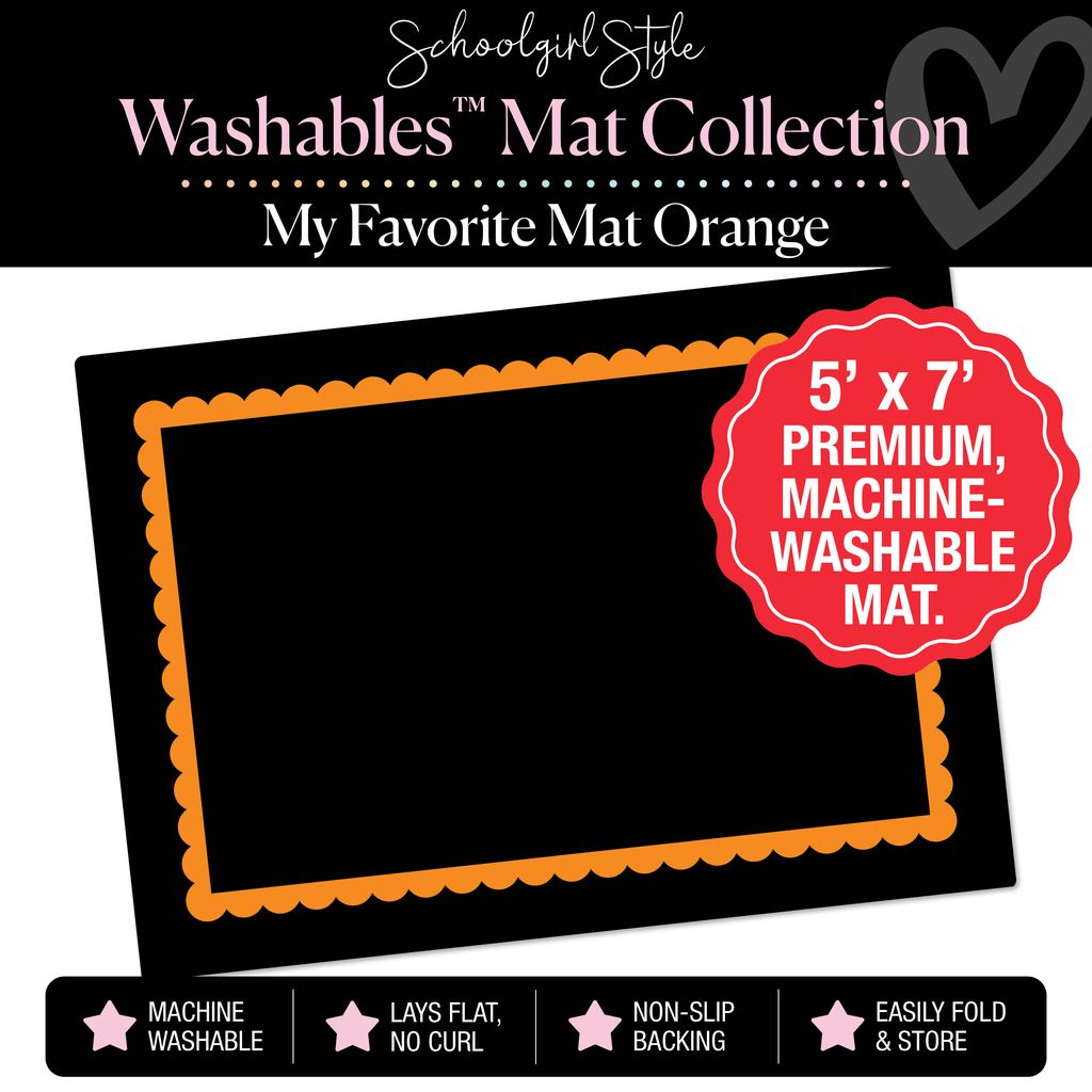 Orange Scallop Border Classroom Mat by Schoolgirl Style