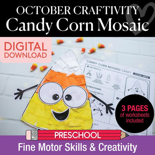 Printable Candy Corn Mosaic Craft