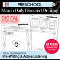 Load image into Gallery viewer, Printable Preschool March Directed Drawing Worksheets
