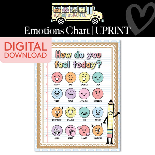 Printable Emotions Chart | A Year In Pastel