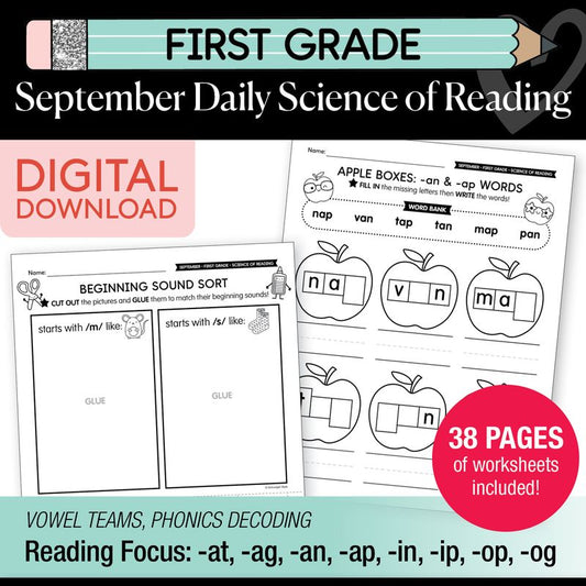 First Grade September Daily Science of Reading