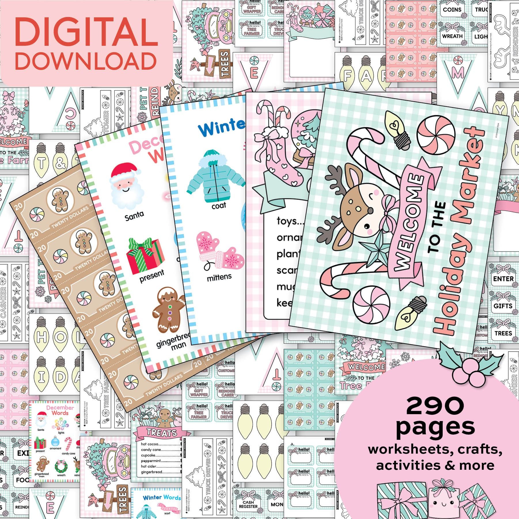 Printable Kindergarten December Thematic Unit Bundle