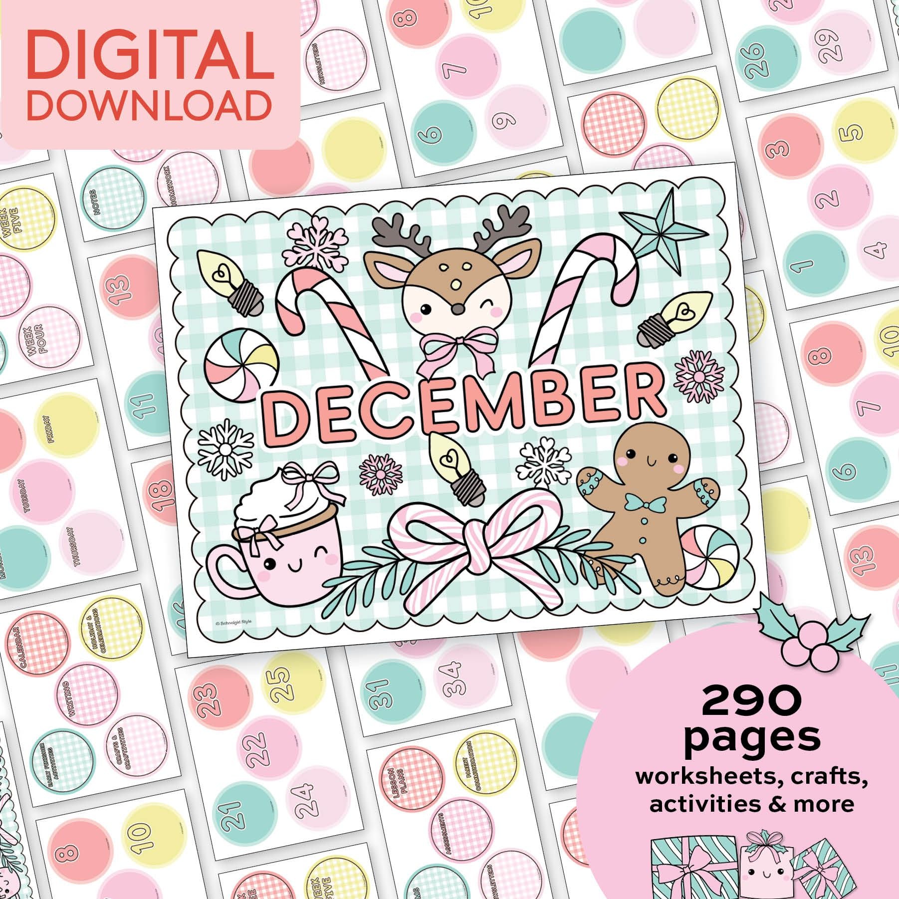 Printable Kindergarten December Thematic Unit Bundle