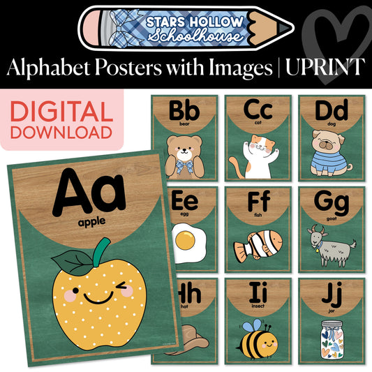 Printable Cozy Alphabet Posters with Images | School in Stars Hollow