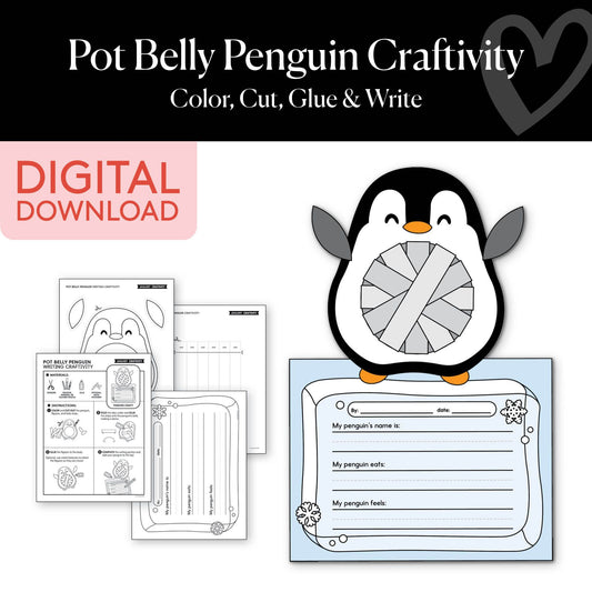 Printable January Pot Belly Penguin Craftivity