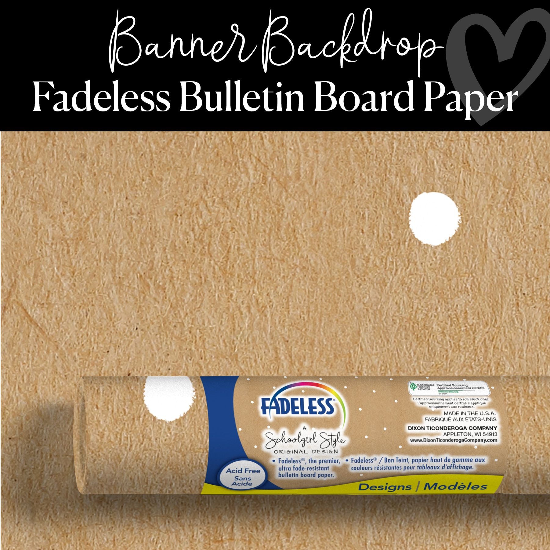 Banner Backdrop Bulletin Board Paper | Schoolgirl Style x Fadeless®