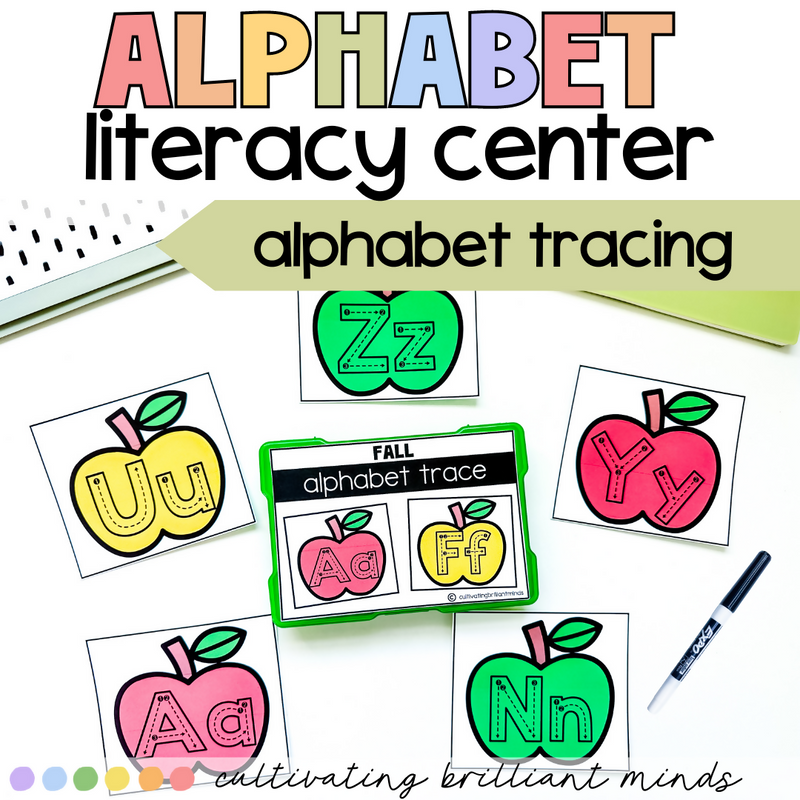 Fall Alphabet Tracing | Literacy Center | Uppercase and Lowercase Letters