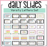 Varsity Letter Classroom Google Slides Composition Notebook Pastel Daily Slides