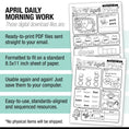 Load image into Gallery viewer, Printable First Grade April Daily Morning Work

