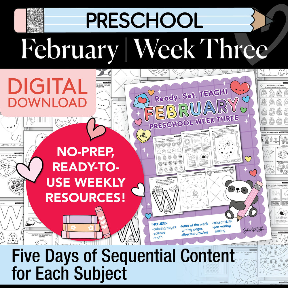 Printable Preschool February Week 3 Resources