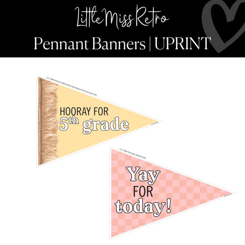 Printable "Hooray" Classroom Banners Retro Classroom Decor Little Miss Retro by UPRINT