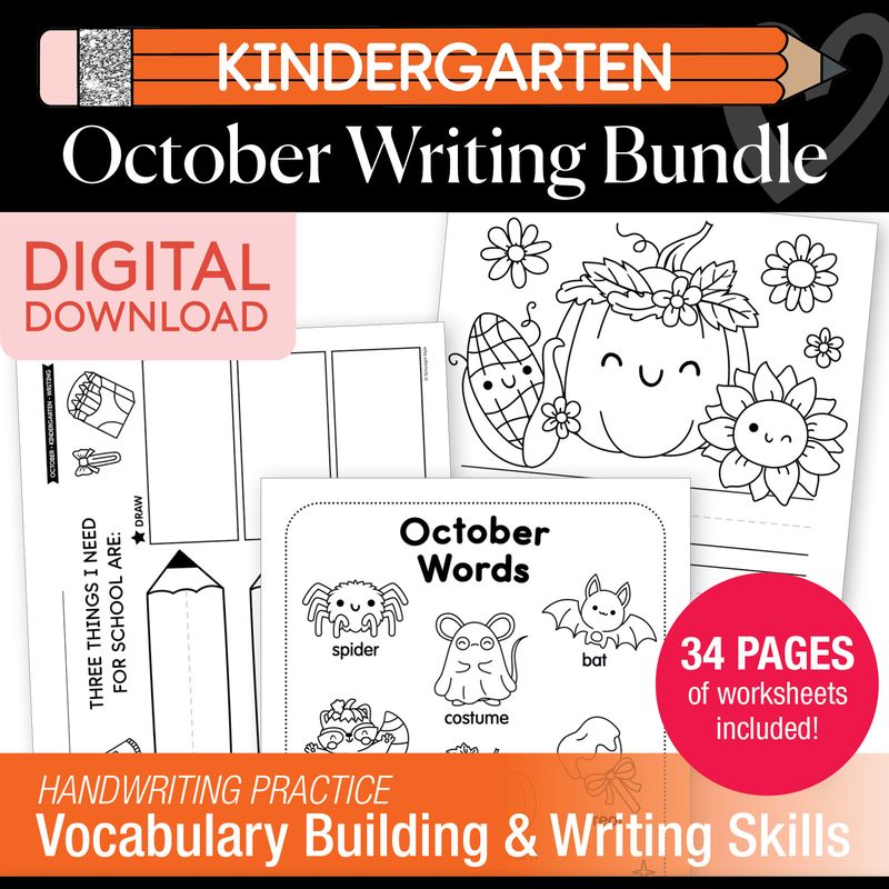 Printable Kindergarten October Writing Bundle