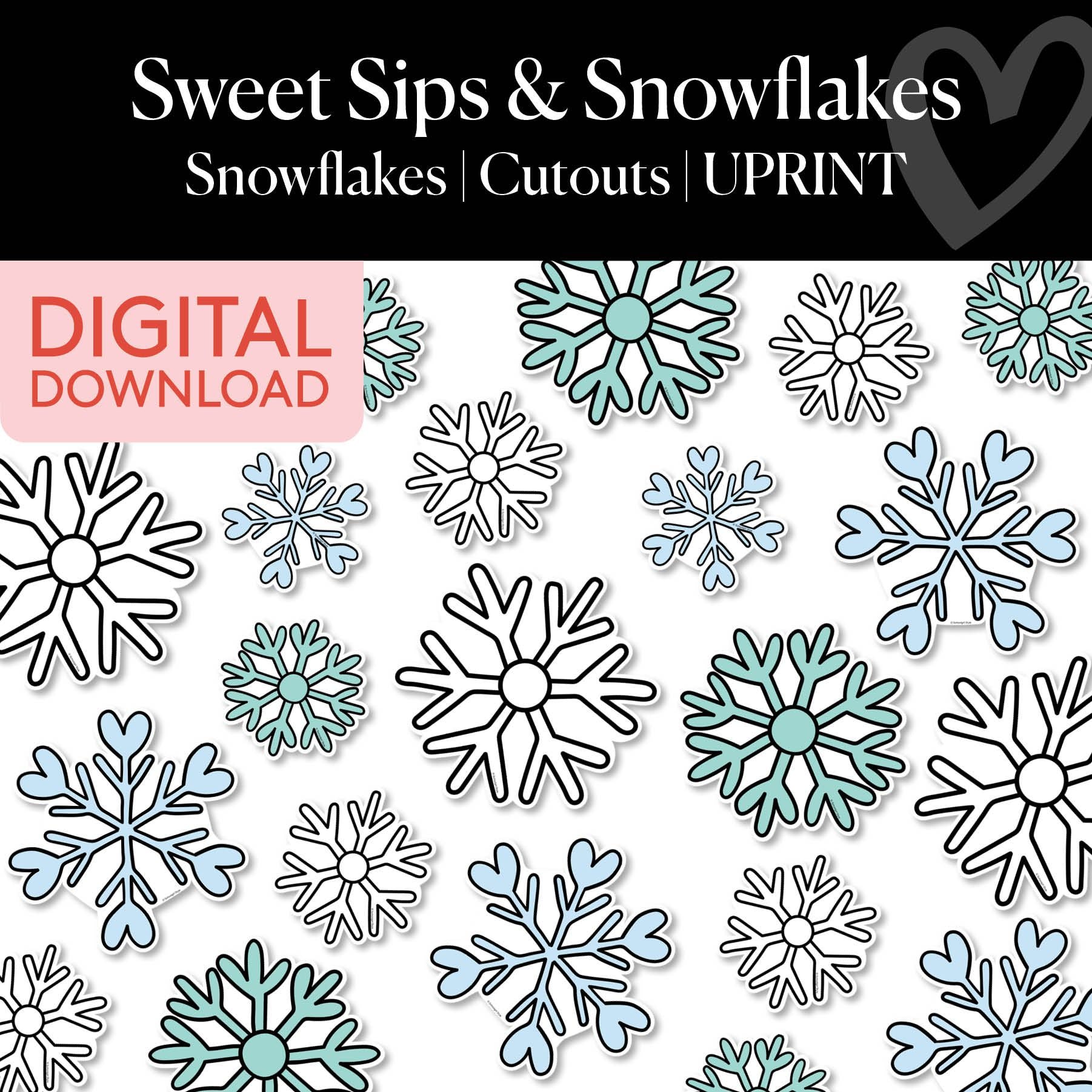 Printable Winter Snowflakes Cutouts | Sweet Sips and Snowflakes
