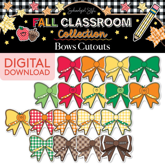 Printable Fall Bows Cutouts | 90s Teacher