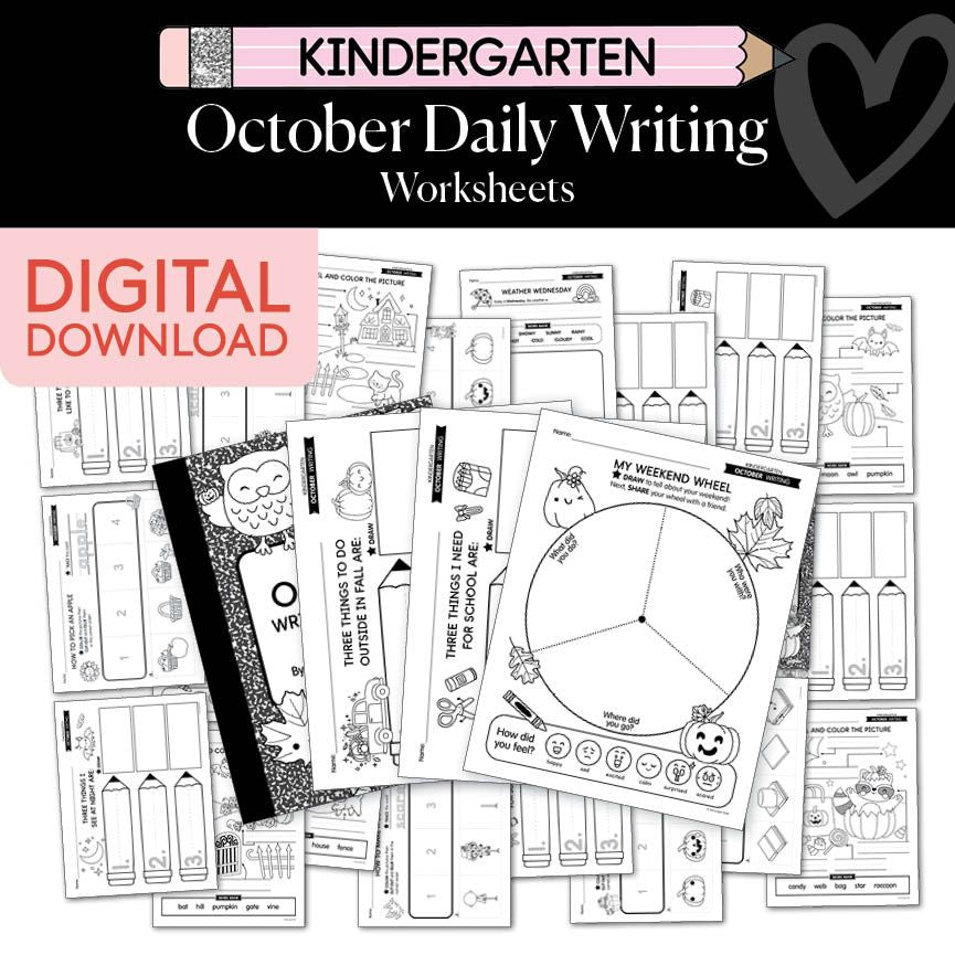Printable Kindergarten October Daily Writing