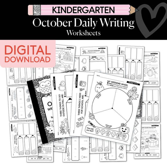 Printable Kindergarten October Daily Writing