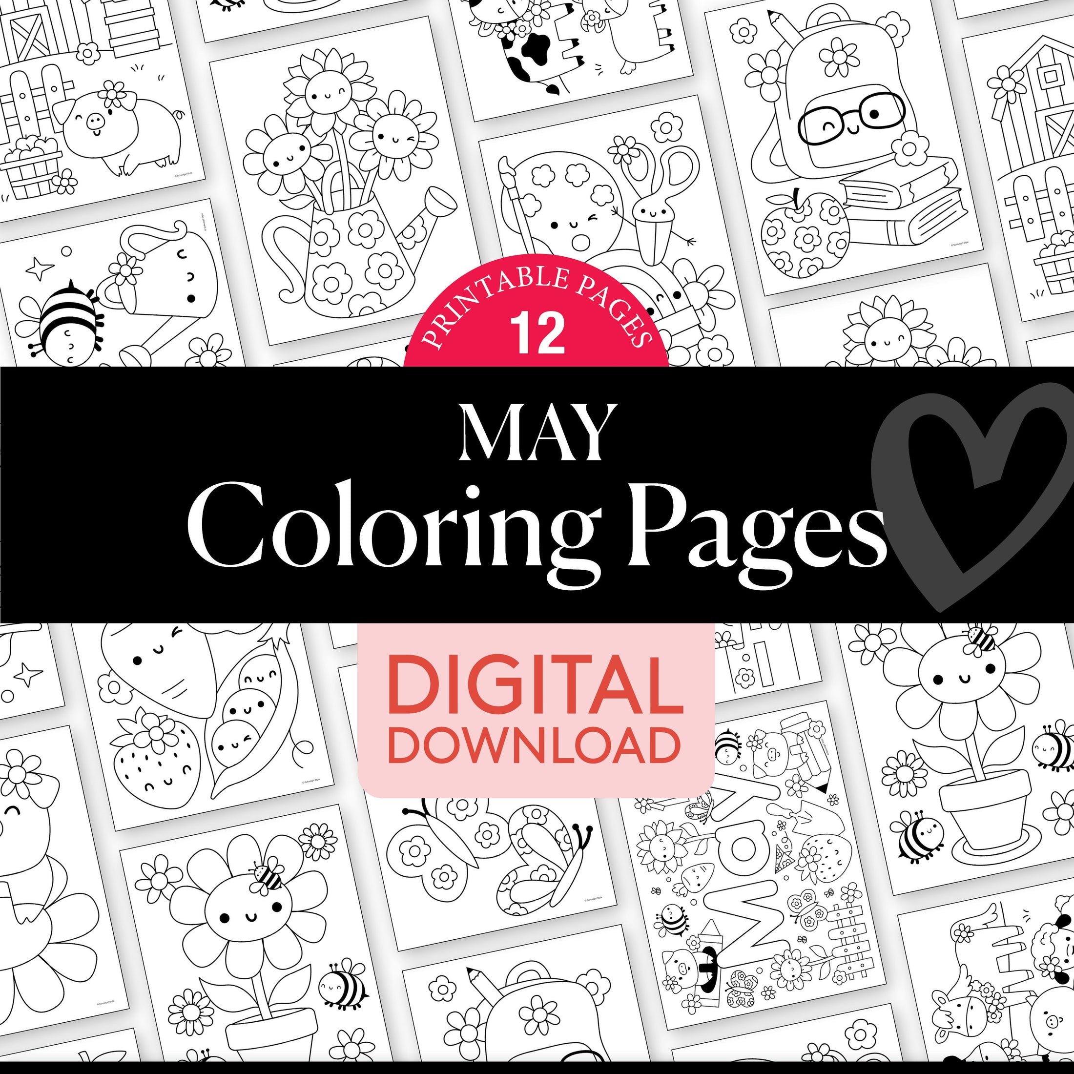 Free Printable May Coloring Pages Pack 2