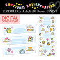 Load image into Gallery viewer, Printable Rainbow Pastel Blue Locker 10-Drawer Editable Classroom Cart Labels | Emotional Rollercoaster
